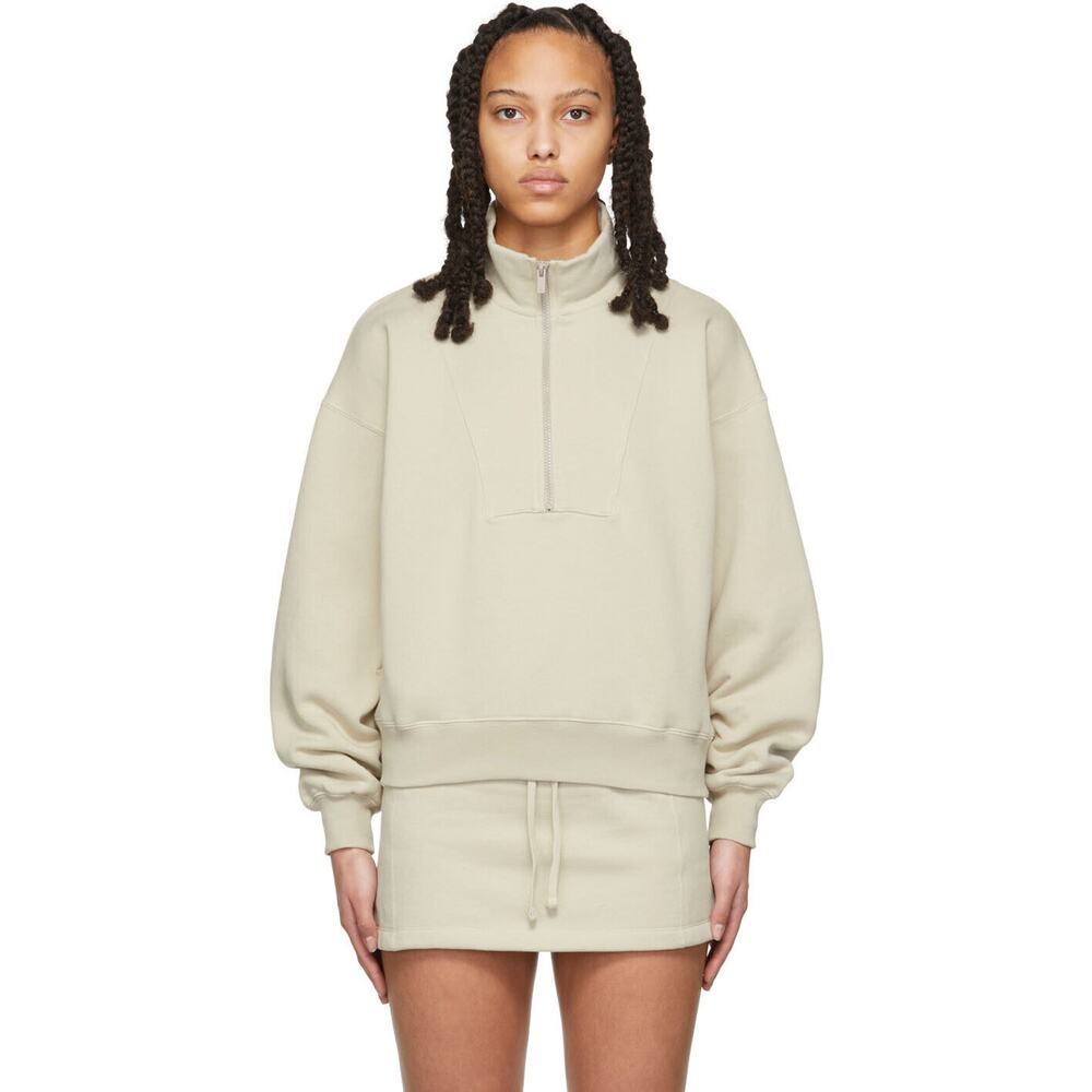 Essentials Beige 1/2 Zip Pullover Sweatshirt - Xs… - image 1